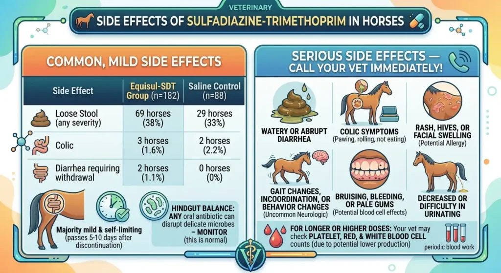 Sulfadiazine-Trimethoprim Dosage For Horses: Calculator & Safe Guide 3 Side Effects of Sulfadiazine-Trimethoprim in Horses