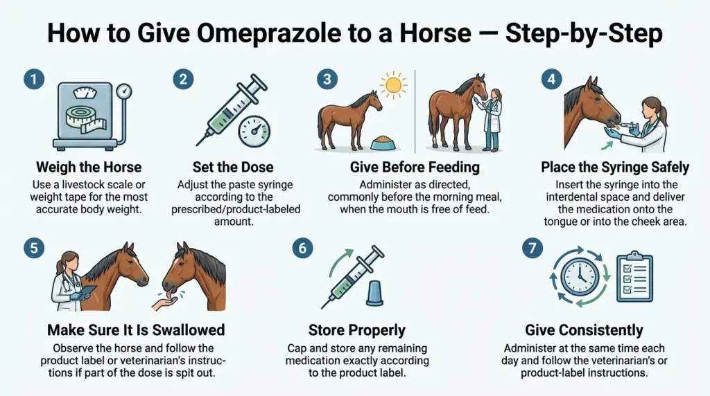 Omeprazole Dosage For Horses: Calculator, Chart & Safe Guide 2 How to Give Omeprazole to a Horse (Step-by-Step)