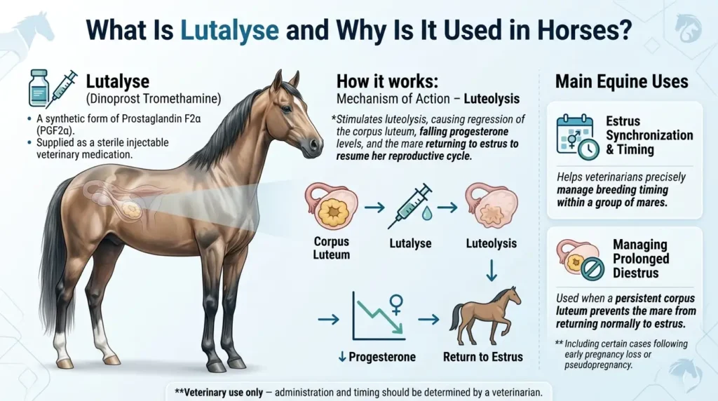 Lutalyse Dosage For Horses: Calculator, Chart & Safe Guide 1 What Is Lutalyse and Why Is It Used in Horses?
