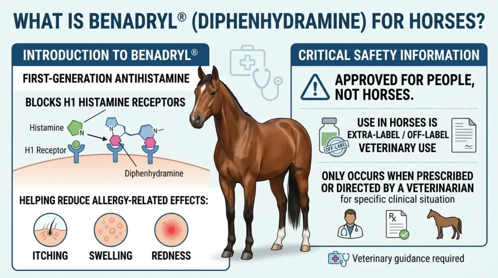 Benadryl Dosage For Horses: Calculator, Chart & Safe Guide 1 What is Benadryl for Horses
