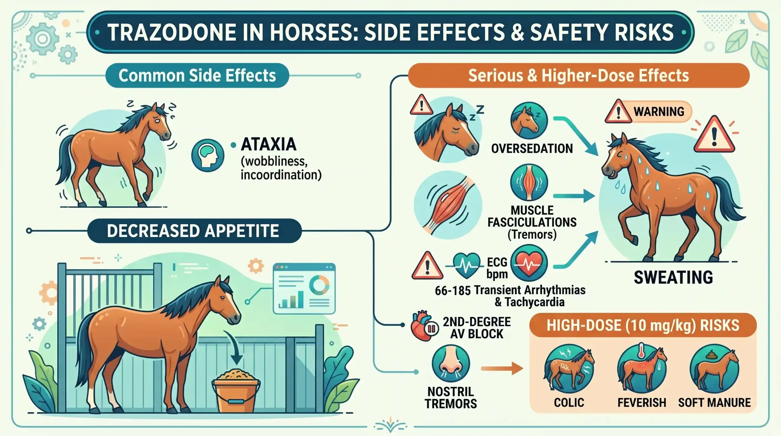 Trazodone For Horses: Dosage Chart By Weight & Calculator 3 Trazodone Side Effects and Safety Risks in horses scaled