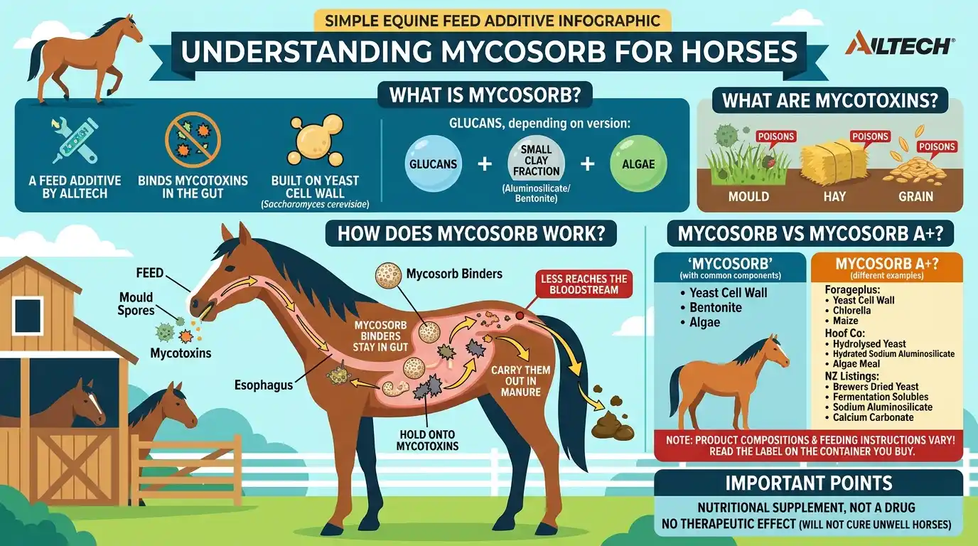 Mycosorb for Horses: Dosage Chart, Calculator & Safety 1 What Is Mycosorb for Horses?