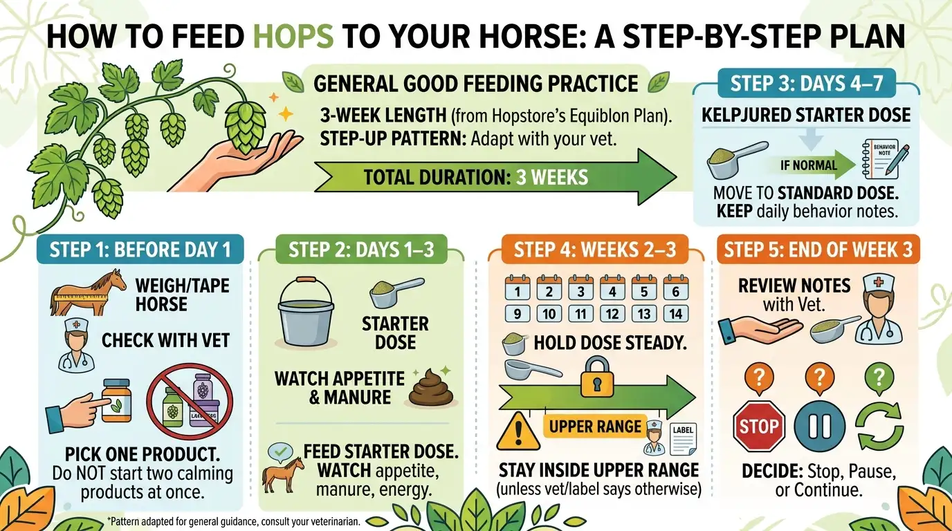 Hops Dosage for Horses: Dosage Chart, Calculator & Safety 4 How to Feed Hops to Your Horse: A Step-by-Step Plan