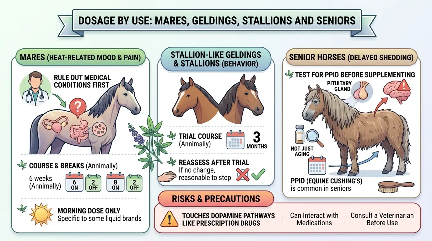 Dosage by Use: Mares, Geldings, Stallions and Seniors