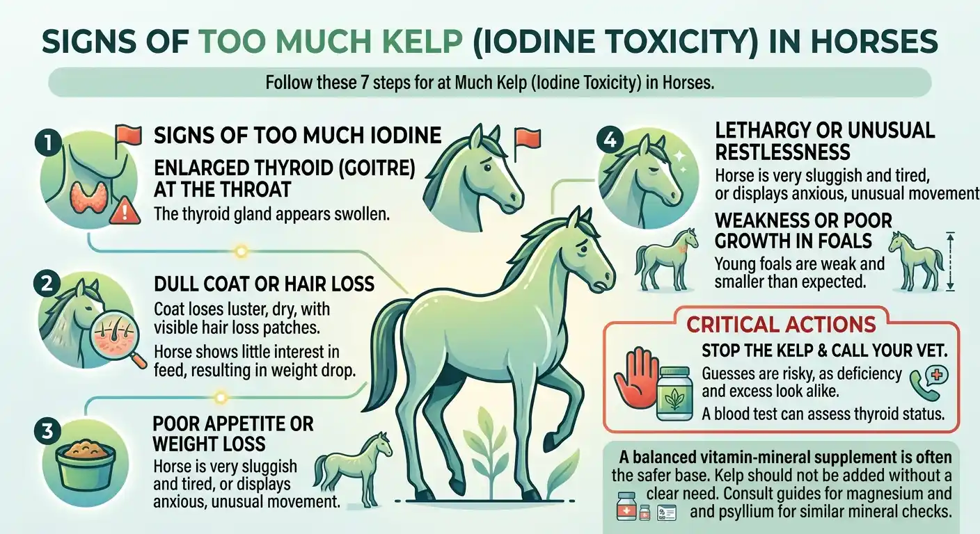 Signs of Too Much Kelp (Iodine Toxicity) in Horses