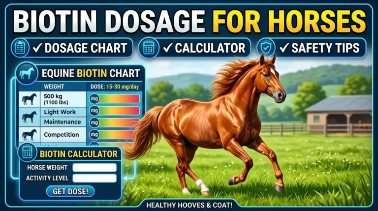 Biotin Dosage for Horses: Dosage Chart, Calculator & Safety
