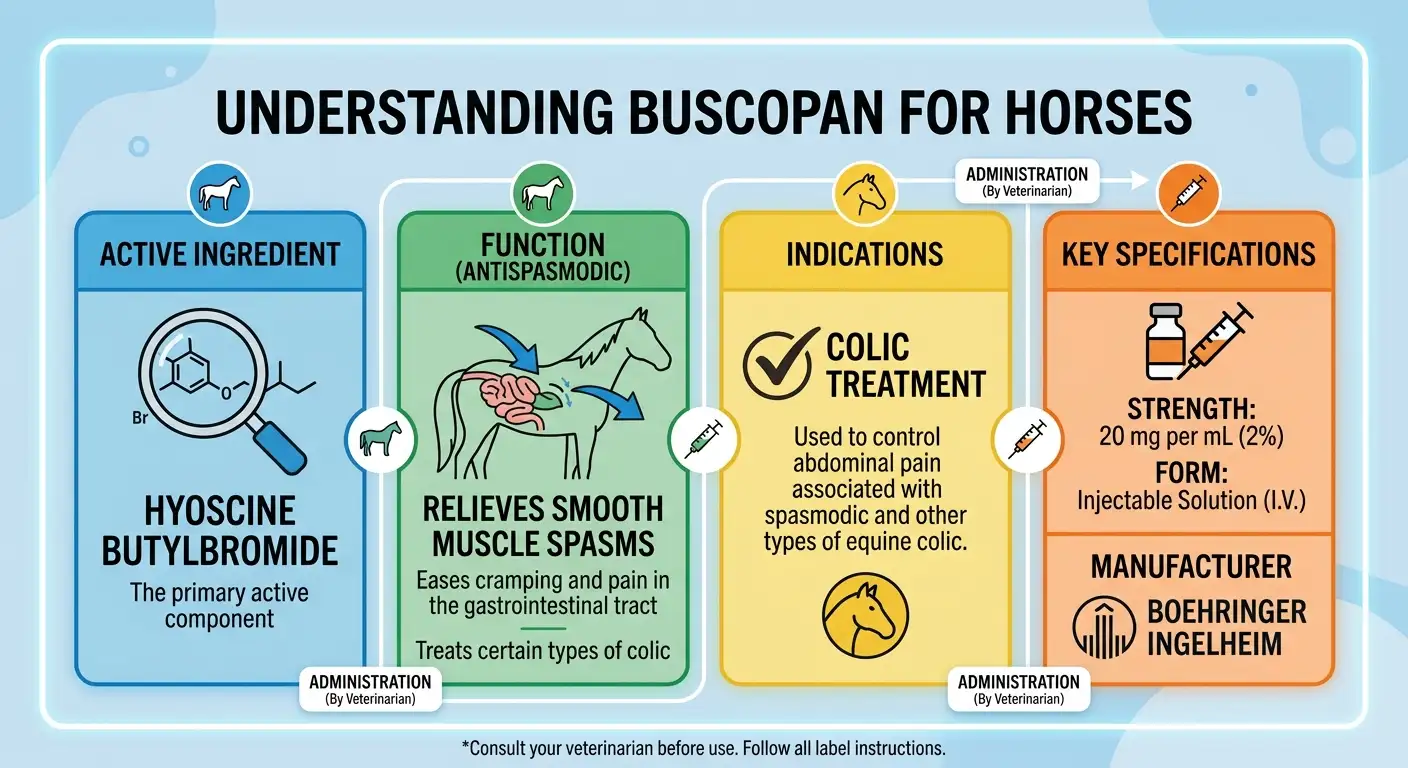 Buscopan Dosage for Horses: Chart, Calculator & Safe Guide 1 What Is Buscopan Dosage for Horses?