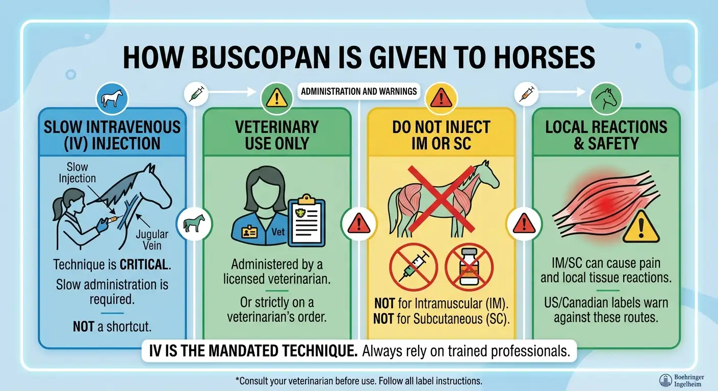 Buscopan Dosage for Horses: Chart, Calculator & Safe Guide 2 How Is Buscopan Given to Horses?