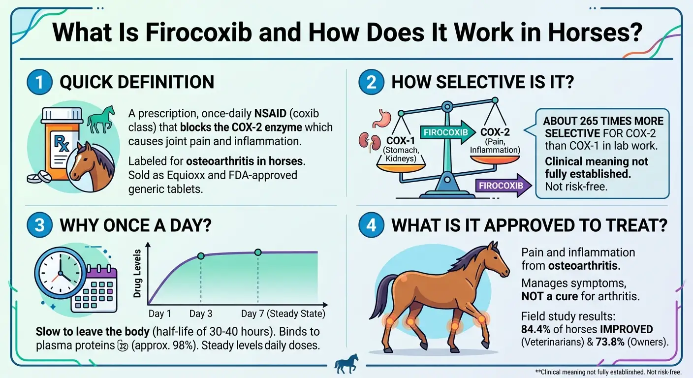 Firocoxib Dosage for Horses: Chart, Calculator & Safe Guide 2 What Is Firocoxib and How Does It Work in Horses?
