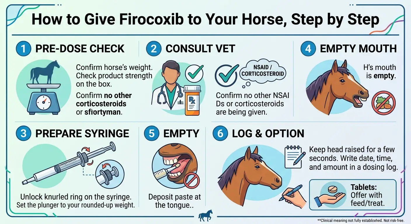 Firocoxib Dosage for Horses: Chart, Calculator & Safe Guide 3 How to Give Firocoxib to Your Horse, Step by Step