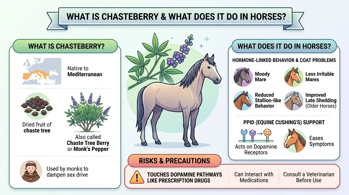 What Is Chasteberry and What Does It Do in Horses